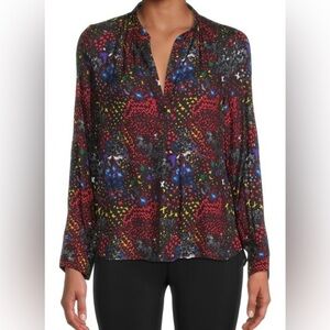 Zadig & Voltaire | glam rock blouse long sleeve pullover artsy boho abstract (s)